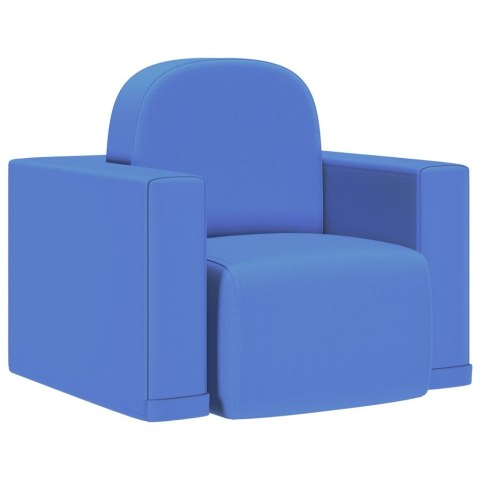  Sofa dziecięca 2-w-1, niebieska, sztuczna skóra Lumarko!