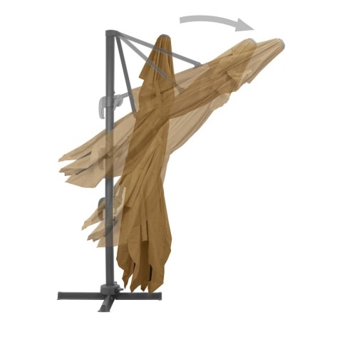  Parasol wiszący z aluminiowym słupkiem, 400x300 cm, taupe Lumarko!