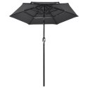  3-poziomowy parasol na aluminiowym słupku, antracytowy, 2 m Lumarko!