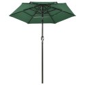  3-poziomowy parasol na aluminiowym słupku, zielony, 2 m Lumarko!