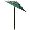  3-poziomowy parasol na aluminiowym słupku, zielony, 2 m Lumarko!