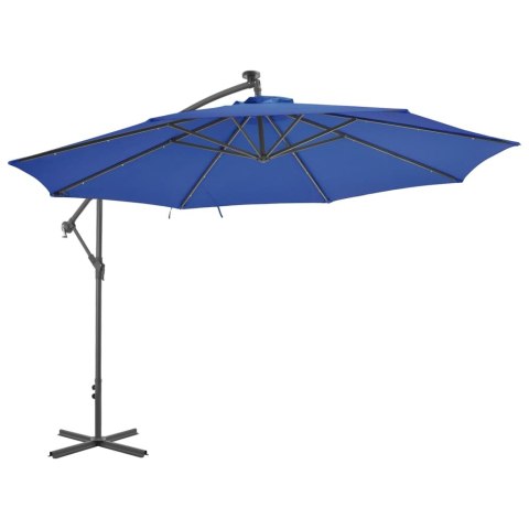  Parasol wiszący z lampkami LED, lazurowy, 350 cm Lumarko!