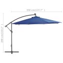  Parasol wiszący z lampkami LED, lazurowy, 350 cm Lumarko!