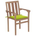  Krzesła ogrodowe, 2 szt., jasnozielone poduszki, drewno tekowe Lumarko!