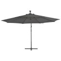  Parasol wiszący z LED i metalową rurą, 350 cm, antracytowy Lumarko!