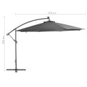  Parasol wiszący z LED i metalową rurą, 350 cm, antracytowy Lumarko!
