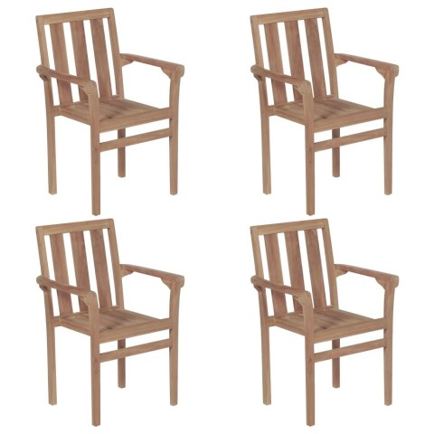  Sztaplowane krzesła ogrodowe, 4 szt., lite drewno tekowe Lumarko!