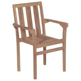  Sztaplowane krzesła ogrodowe, 4 szt., lite drewno tekowe Lumarko!