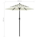  3-poziomowy parasol na aluminiowym słupku, piaskowy, 2 m Lumarko!