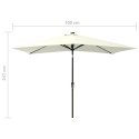  Parasol z lampkami LED, na stalowym słupku, piaskowy, 2x3 m Lumarko!