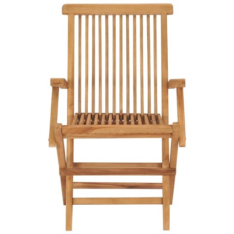  Krzesła ogrodowe z kremowymi poduszkami, 4 szt., drewno tekowe Lumarko!