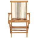  Krzesła ogrodowe z szarymi poduszkami, 4 szt., drewno tekowe Lumarko!