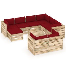  10-cz. zestaw wypoczynkowy do ogrodu, z poduszkami, drewniany Lumarko!