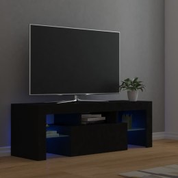  Szafka pod TV z oświetleniem LED, czarna, 120x35x40 cm Lumarko!