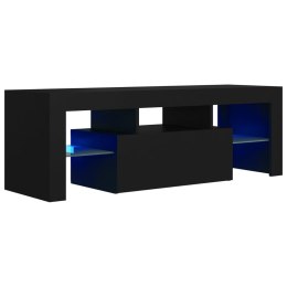  Szafka pod TV z oświetleniem LED, czarna, 120x35x40 cm Lumarko!