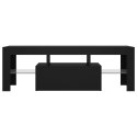  Szafka pod TV z oświetleniem LED, czarna, 120x35x40 cm Lumarko!