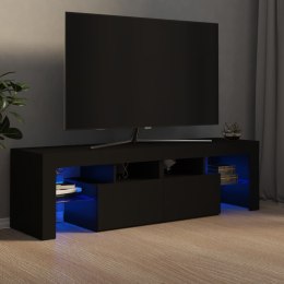  Szafka pod TV z oświetleniem LED, czarna, 140x35x40 cm Lumarko!
