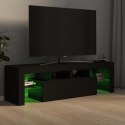  Szafka pod TV z oświetleniem LED, czarna, 140x35x40 cm Lumarko!