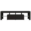  Szafka pod TV z oświetleniem LED, czarna, 140x35x40 cm Lumarko!