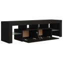  Szafka pod TV z oświetleniem LED, czarna, 140x35x40 cm Lumarko!