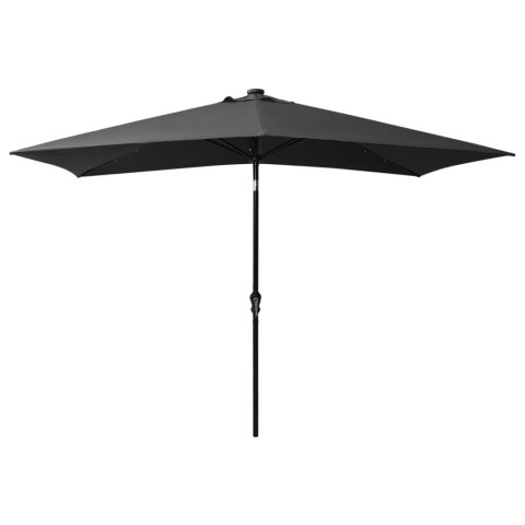  Parasol z lampkami LED, na stalowym słupku, antracyt, 2x3 m Lumarko!