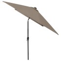  Parasol z lampkami LED, na stalowym słupku, kolor taupe, 2x3 m Lumarko!