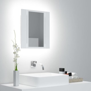  Szafka łazienkowa z lustrem i LED, biała, 40x12x45 cm Lumarko!