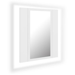 Szafka łazienkowa z lustrem i LED, biała, 40x12x45 cm Lumarko!