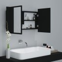  Szafka łazienkowa z lustrem i LED, czarna, 80x12x45 cm Lumarko!