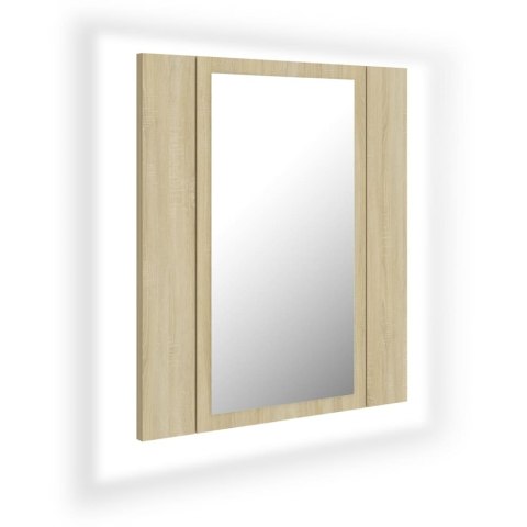  Szafka łazienkowa z lustrem i LED, dąb sonoma, 40x12x45 cm Lumarko!