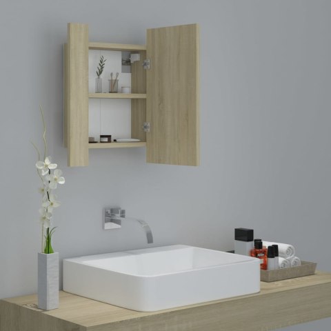  Szafka łazienkowa z lustrem i LED, dąb sonoma, 40x12x45 cm Lumarko!
