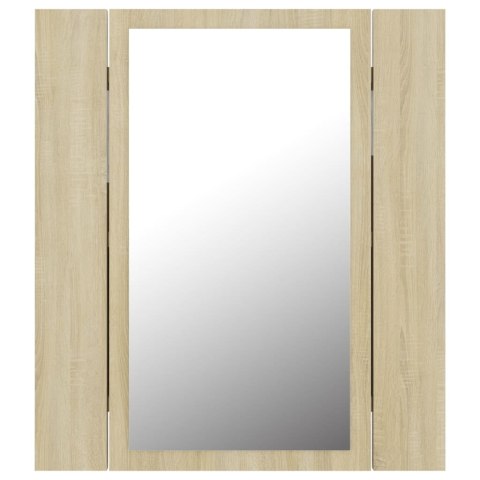  Szafka łazienkowa z lustrem i LED, dąb sonoma, 40x12x45 cm Lumarko!