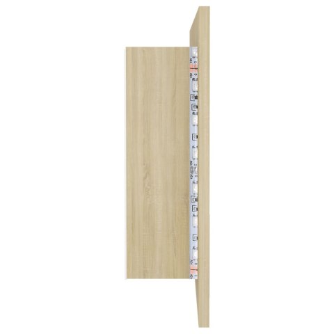  Szafka łazienkowa z lustrem i LED, dąb sonoma, 90x12x45 cm Lumarko!