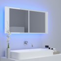  Szafka łazienkowa z lustrem i LED, połysk, biała, 100x12x45 cm Lumarko!