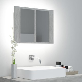  Szafka łazienkowa z lustrem i LED, szarość betonu, 60x12x45 cm Lumarko!