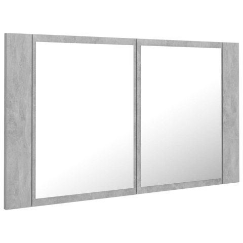  Szafka łazienkowa z lustrem i LED, szarość betonu, 80x12x45 cm Lumarko!