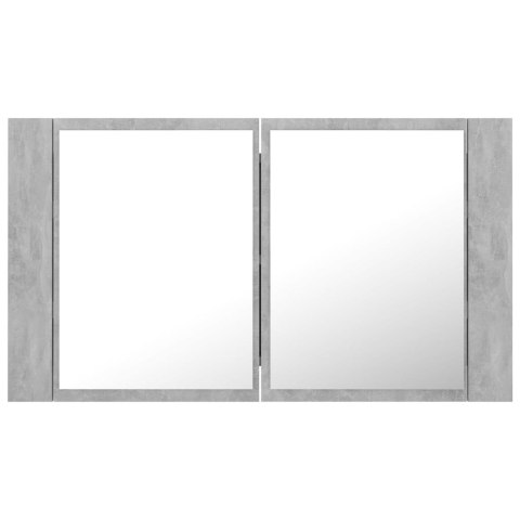  Szafka łazienkowa z lustrem i LED, szarość betonu, 80x12x45 cm Lumarko!