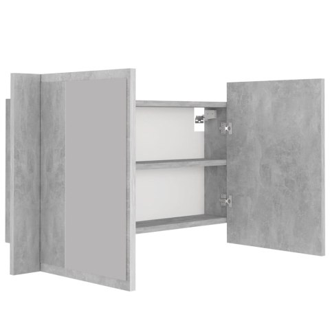  Szafka łazienkowa z lustrem i LED, szarość betonu, 80x12x45 cm Lumarko!