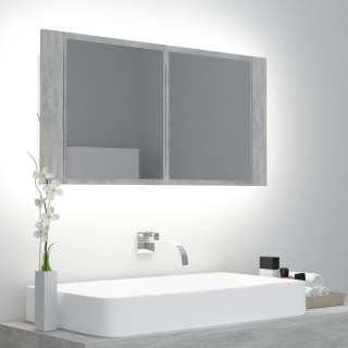  Szafka łazienkowa z lustrem i LED, szarość betonu, 90x12x45 cm Lumarko!