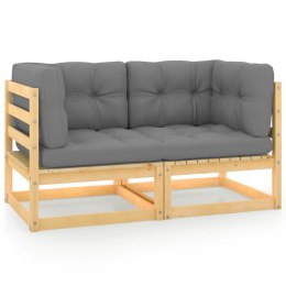  2-osobowa sofa ogrodowa z poduszkami, lite drewno sosnowe Lumarko!