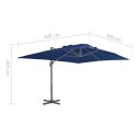  Parasol wiszący z aluminiowym słupkiem, 4x3 m, błękit lazur Lumarko!