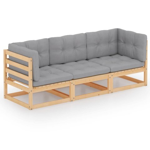  3-osobowa sofa ogrodowa z poduszkami, lite drewno sosnowe Lumarko!