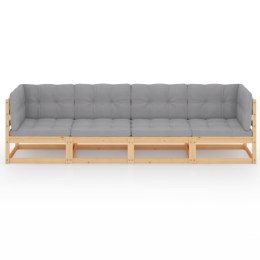  4-osobowa sofa ogrodowa z poduszkami, lite drewno sosnowe Lumarko!