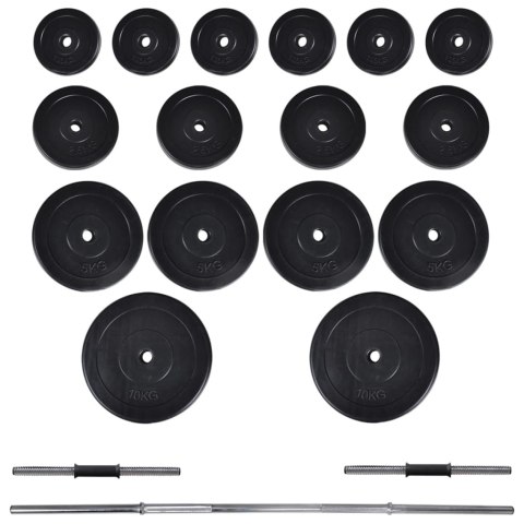  Stojak na sztangę w zestawie ze sztangą i hantlami, 60,5 kg Lumarko!