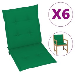  Poduszki na krzesła ogrodowe, 6 szt., zielone, 100x50x4 cm Lumarko!