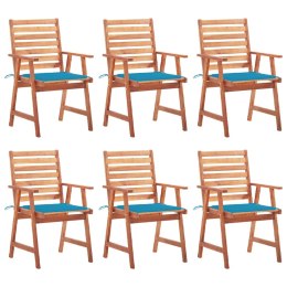  Krzesła ogrodowe z poduszkami, 6 szt., lite drewno akacjowe Lumarko!