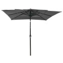  3-poziomowy parasol na aluminiowym słupku, antracyt, 2,5x2,5 m Lumarko!