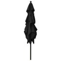  3-poziomowy parasol na aluminiowym słupku, czarny, 2,5x2,5 m Lumarko!