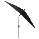  3-poziomowy parasol na aluminiowym słupku, czarny, 2,5x2,5 m Lumarko!