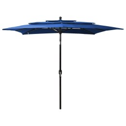  3-poziomowy parasol na aluminiowym słupku, lazurowy, 2,5x2,5 m Lumarko!